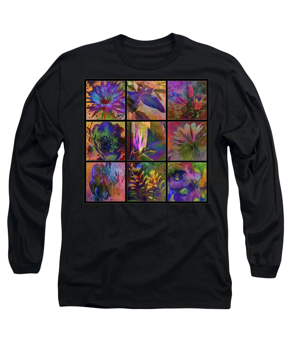 Cactus Long Sleeve T-Shirt featuring the digital art Cactus Flowers by Barbara Berney