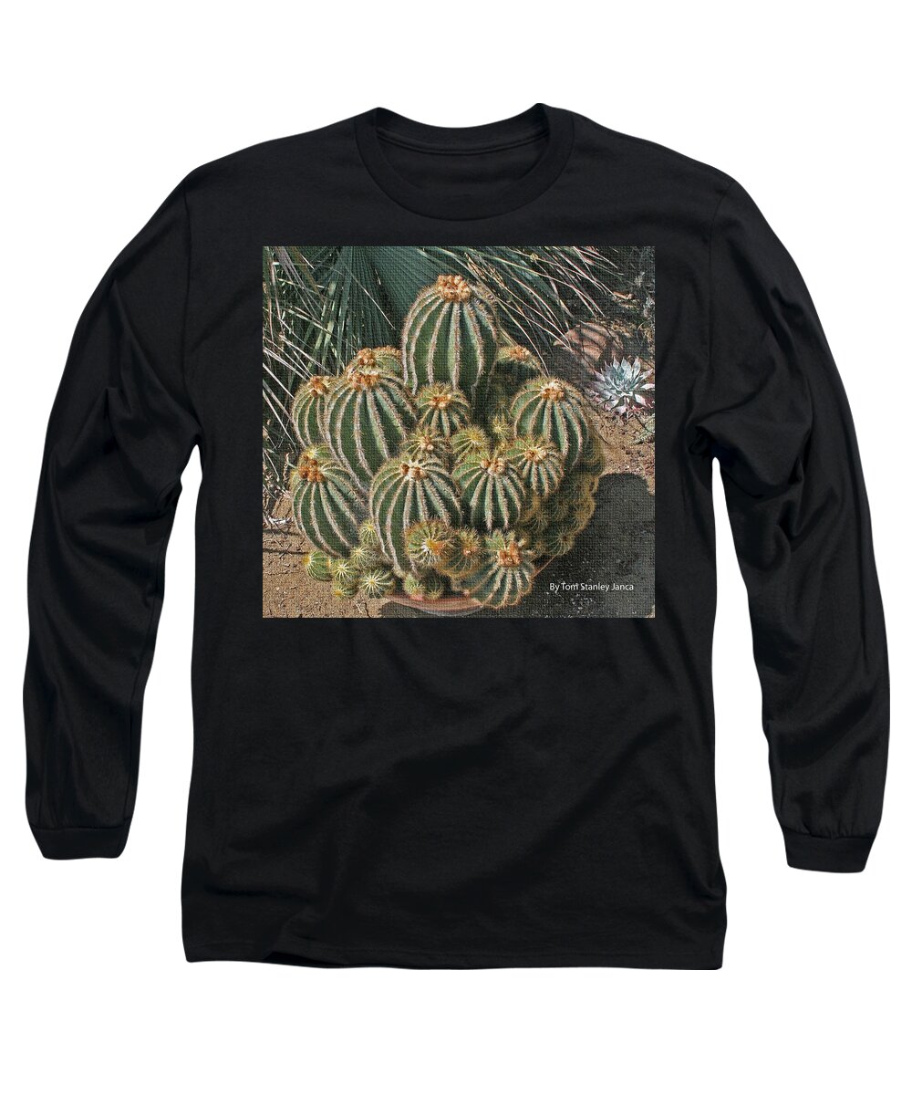 Cactus In The Garden Long Sleeve T-Shirt featuring the photograph Cactus In The Garden by Tom Janca