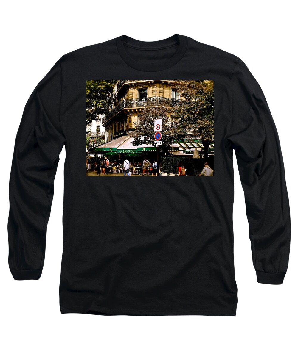 Cafe Deux Magots Long Sleeve T-Shirt featuring the photograph Cafe Deux Magots by Ira Shander