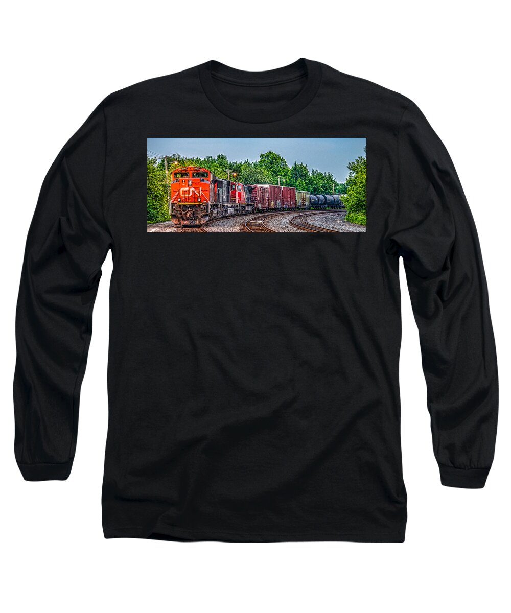 Cn Rail Long Sleeve T-Shirt featuring the photograph Canadian National by Paul Freidlund