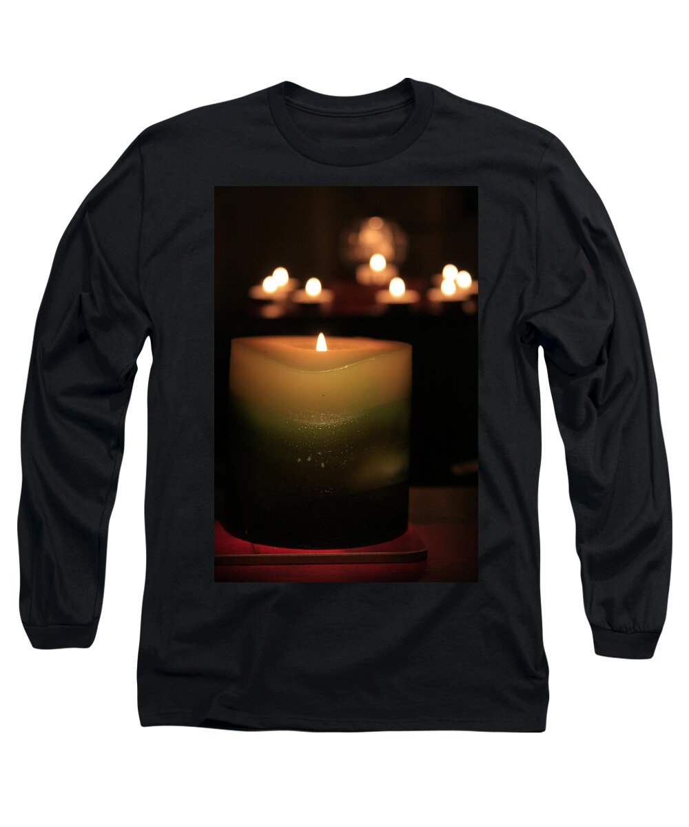 Candles Long Sleeve T-Shirt featuring the photograph Candle Light by Sue Leonard