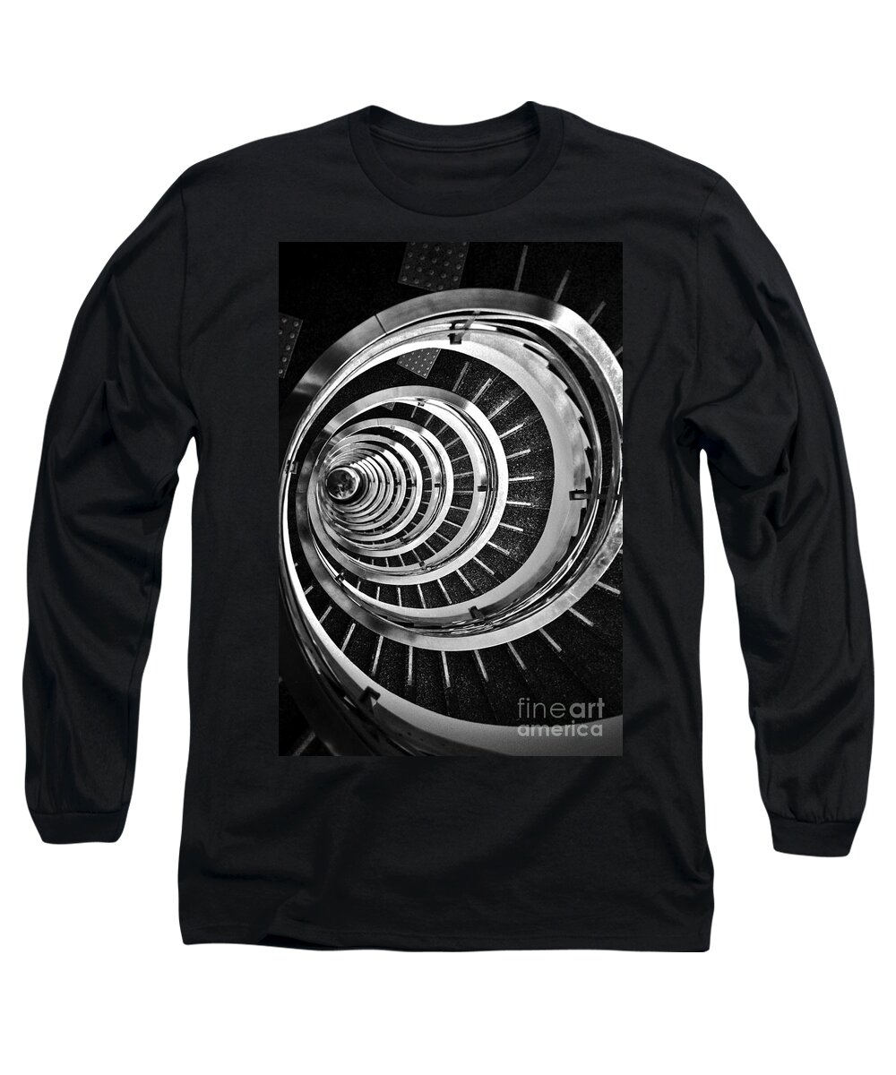 San Paolo Long Sleeve T-Shirt featuring the photograph Time Tunnel Spiral Staircase in Sao Paulo Brazil by Carlos Alkmin