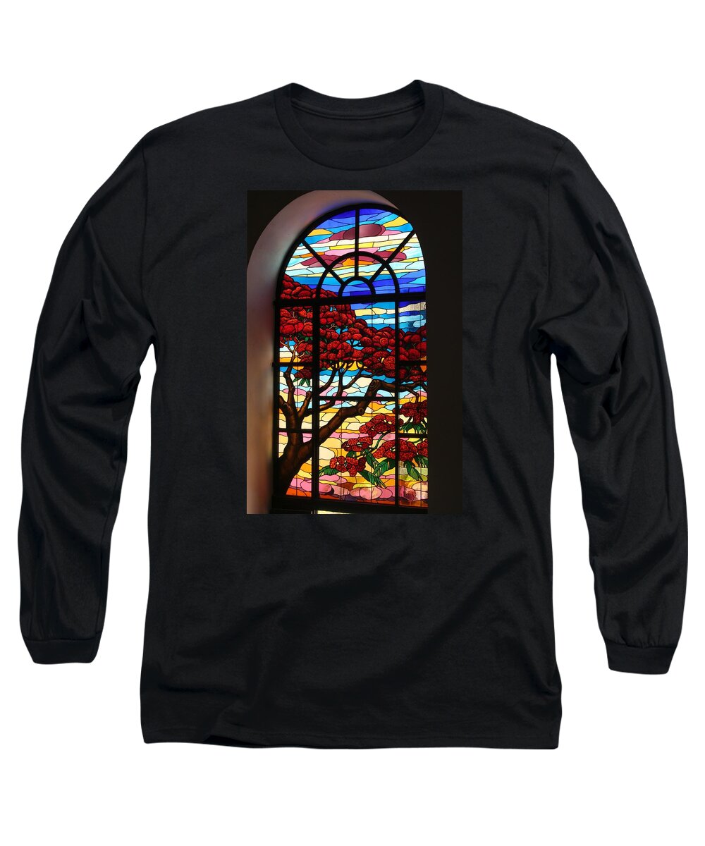 Stained Glass Long Sleeve T-Shirt featuring the photograph Caribbean Stained Glass by Alice Terrill