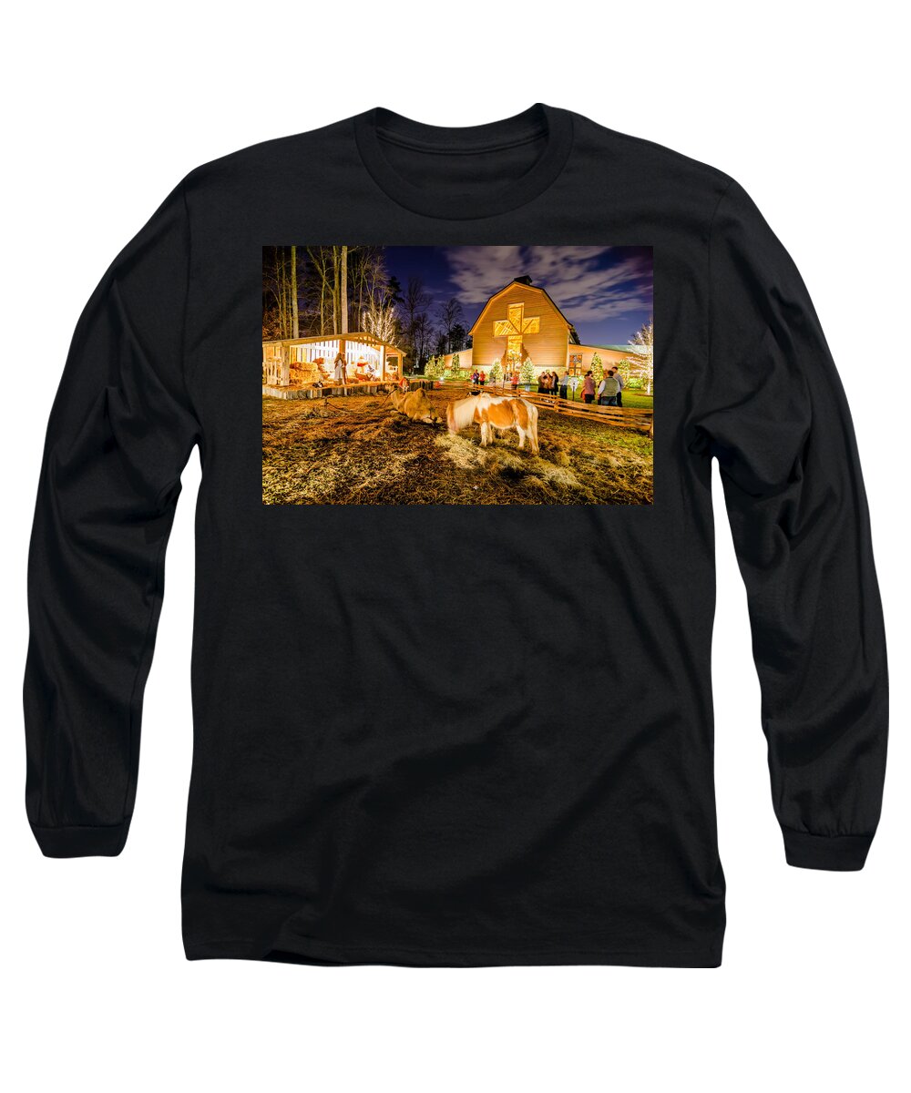 Billy Graham Parkway Long Sleeve T-Shirt featuring the photograph Charlotte Nc Christmas Celebration At Billy Graham Library by Alex Grichenko