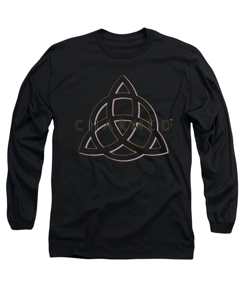 Triquetra Long Sleeve T-Shirt featuring the digital art Charmed - Triple Linked Logo by Brand A