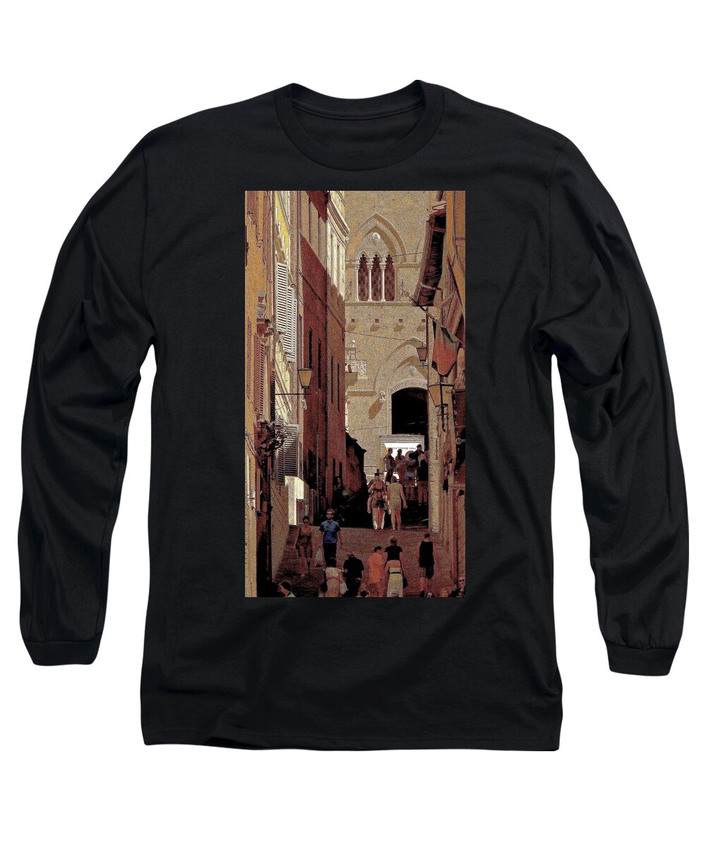 Siena Long Sleeve T-Shirt featuring the photograph Chiaroscuro Siena by Ira Shander