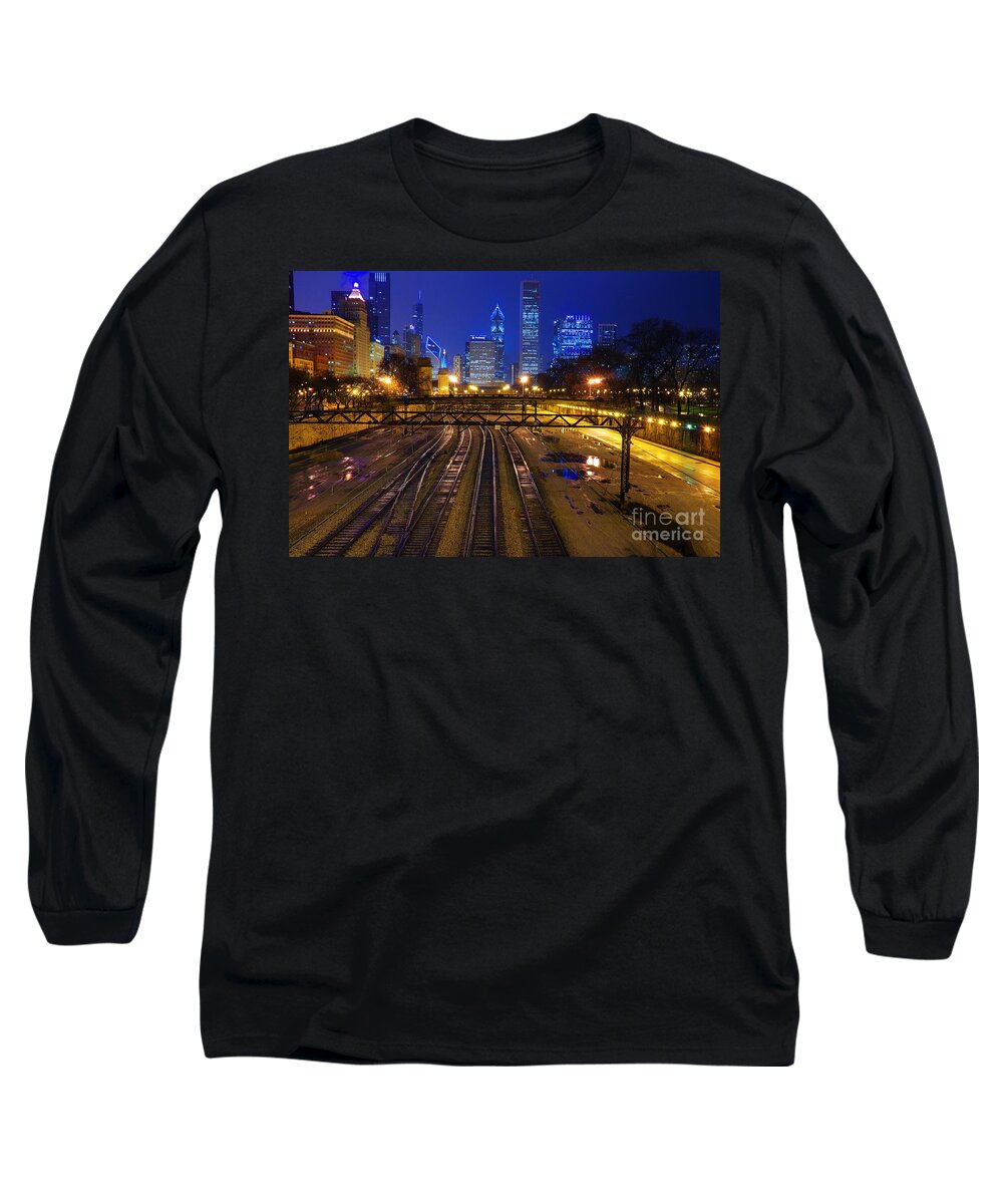 Chicago Long Sleeve T-Shirt featuring the photograph Chicago Skyline by Jonas Luis