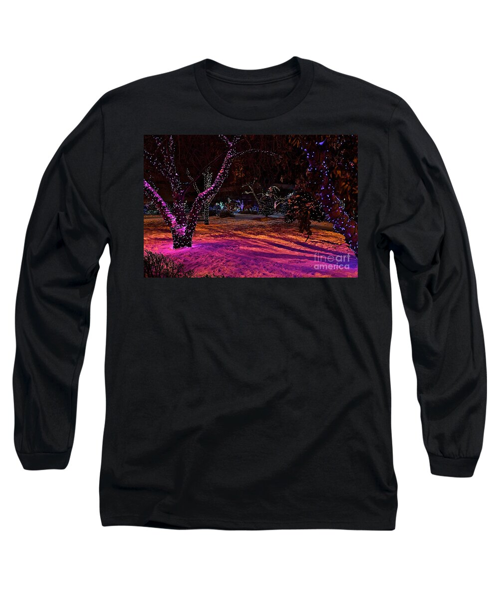 City Long Sleeve T-Shirt featuring the photograph Christmas in the Park by Linda Bianic