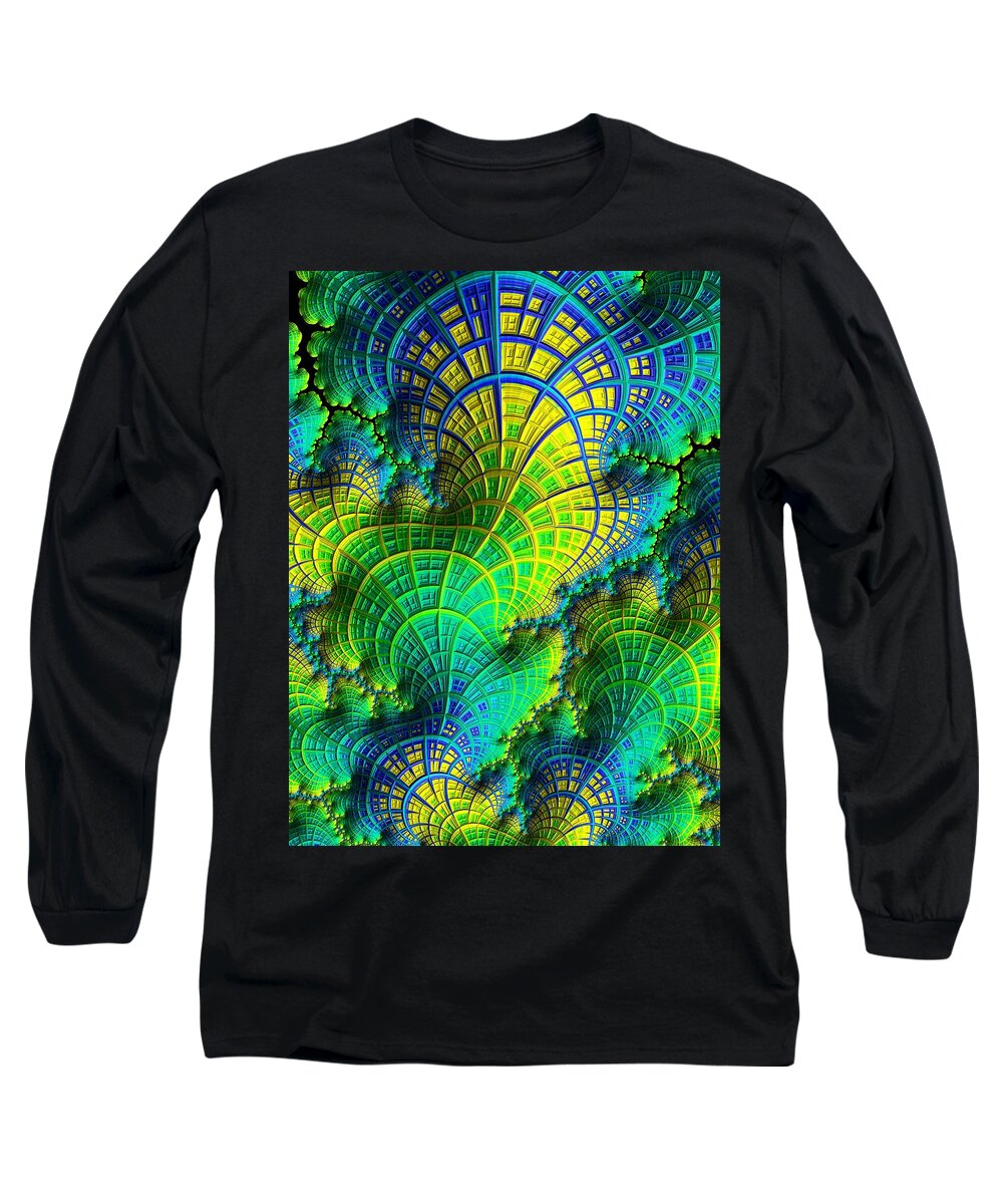Coral Electric Long Sleeve T-Shirt featuring the digital art Coral Electric by Susan Maxwell Schmidt