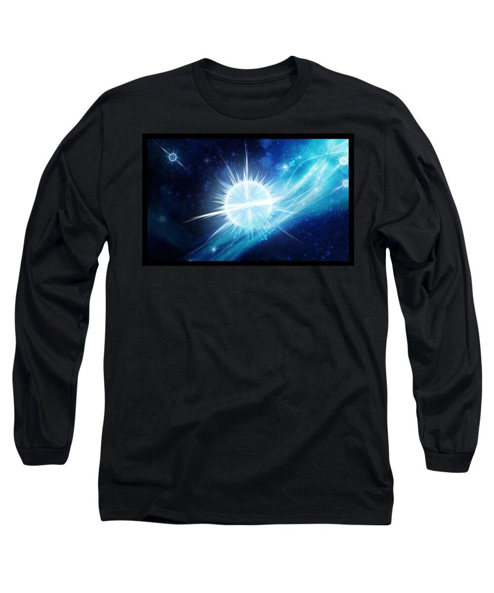 Corporate Long Sleeve T-Shirt featuring the digital art Cosmic Icestream by Shawn Dall