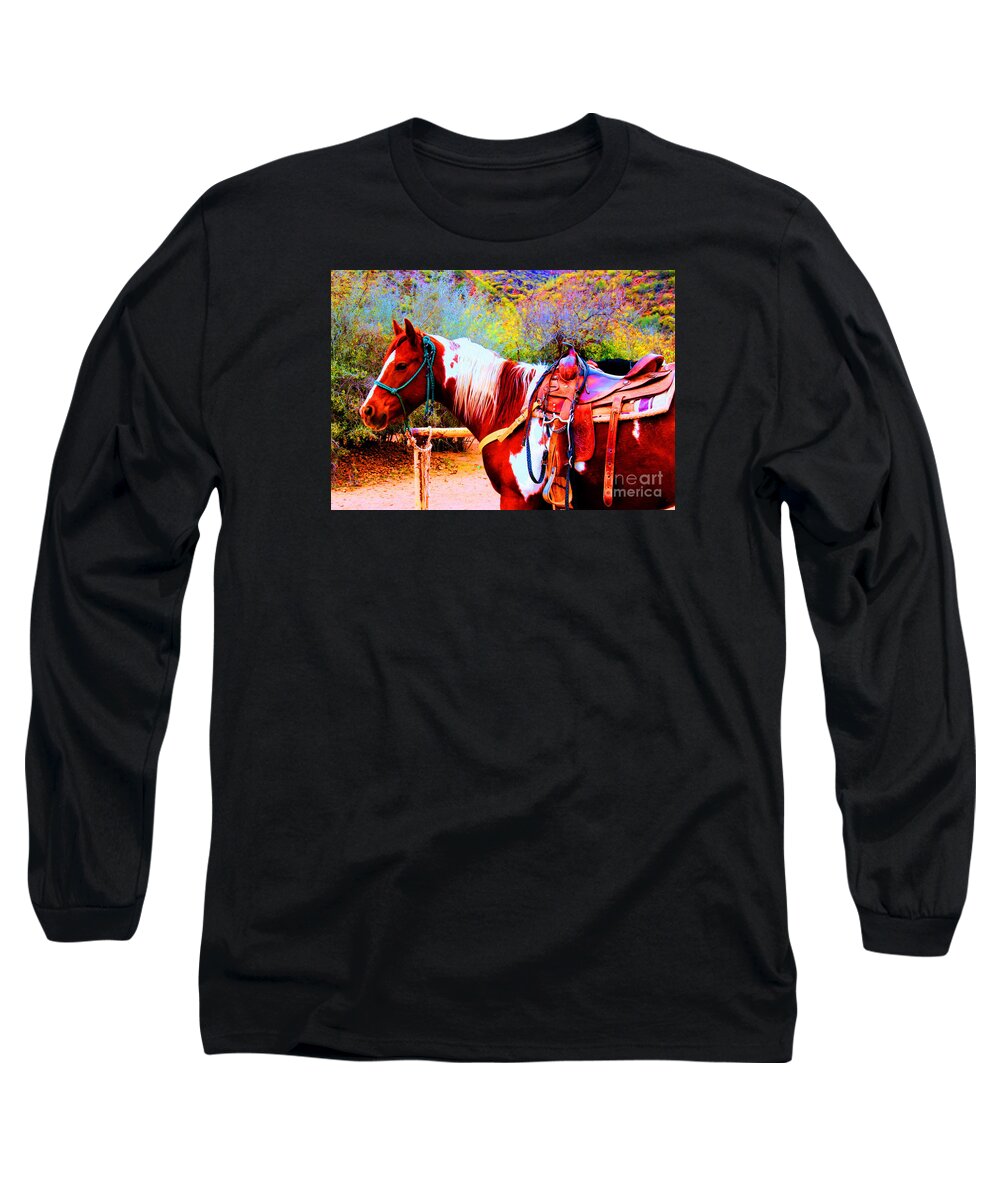 Paint Long Sleeve T-Shirt featuring the photograph Cowgirl Up by Tap On Photo