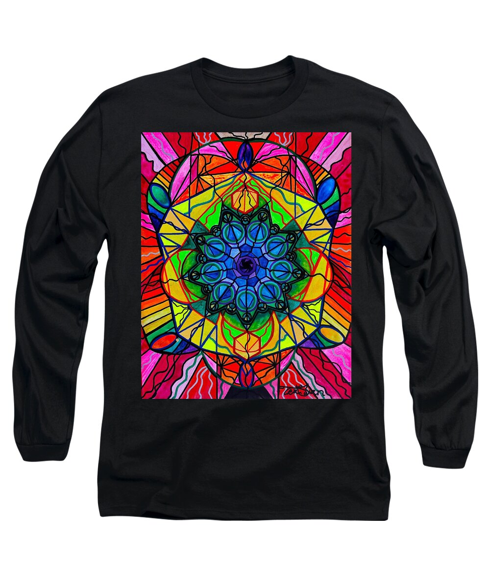 Vibration Long Sleeve T-Shirt featuring the painting Creativity by Teal Eye Print Store