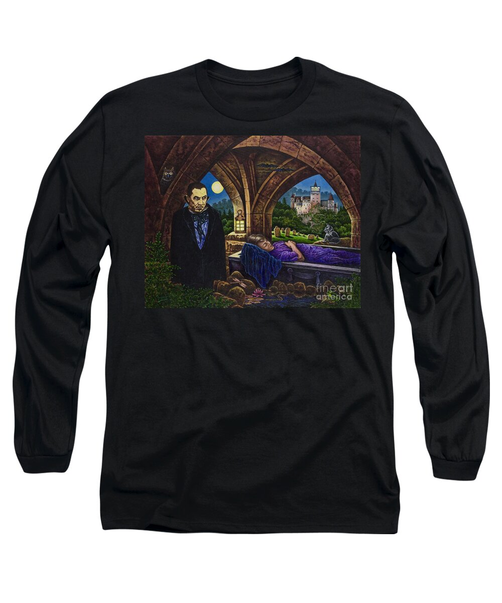 Bela Lugosi Long Sleeve T-Shirt featuring the painting Creatures of the Night by Michael Frank