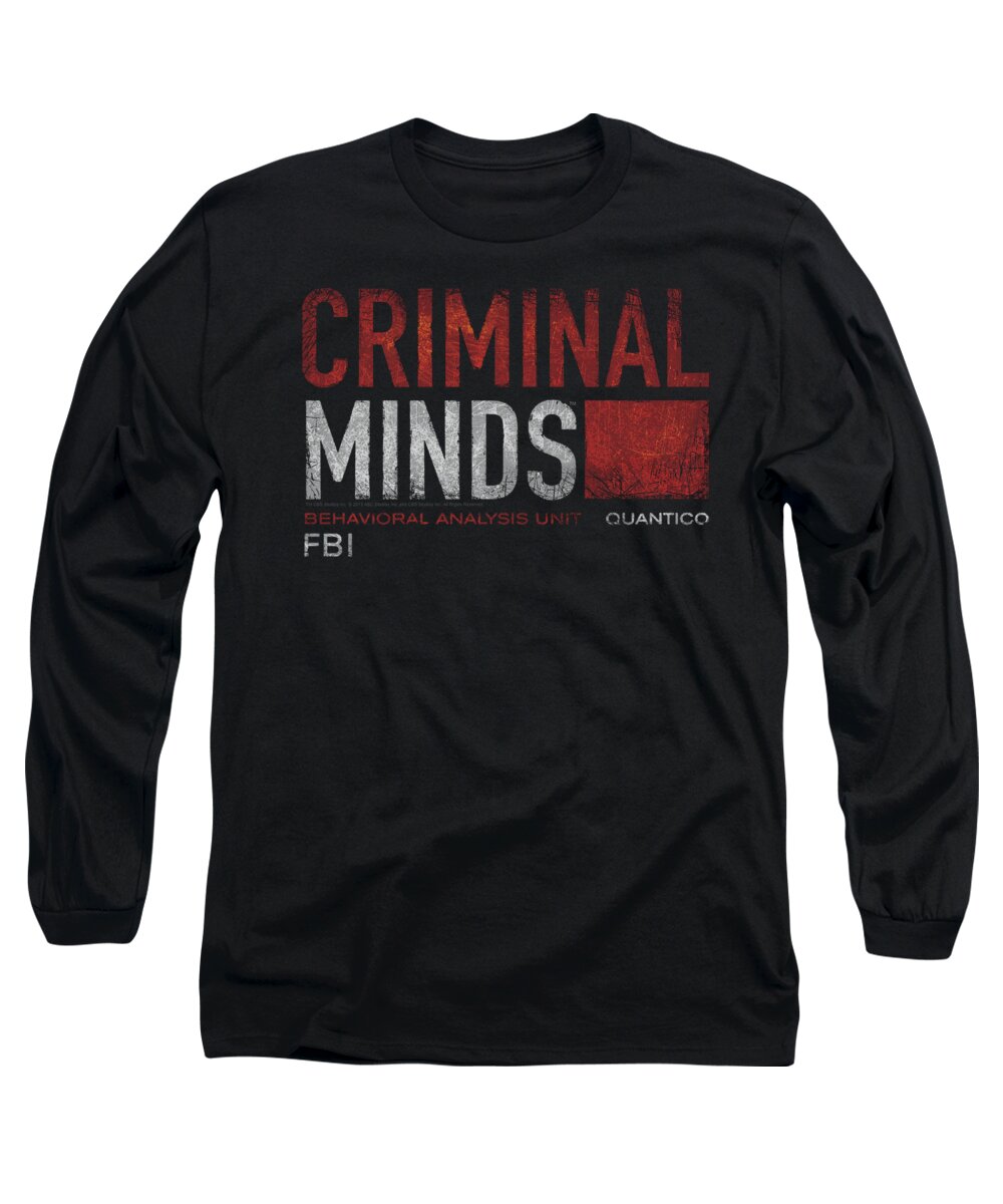 Criminal Minds Long Sleeve T-Shirt featuring the digital art Criminal Minds - Title Card by Brand A