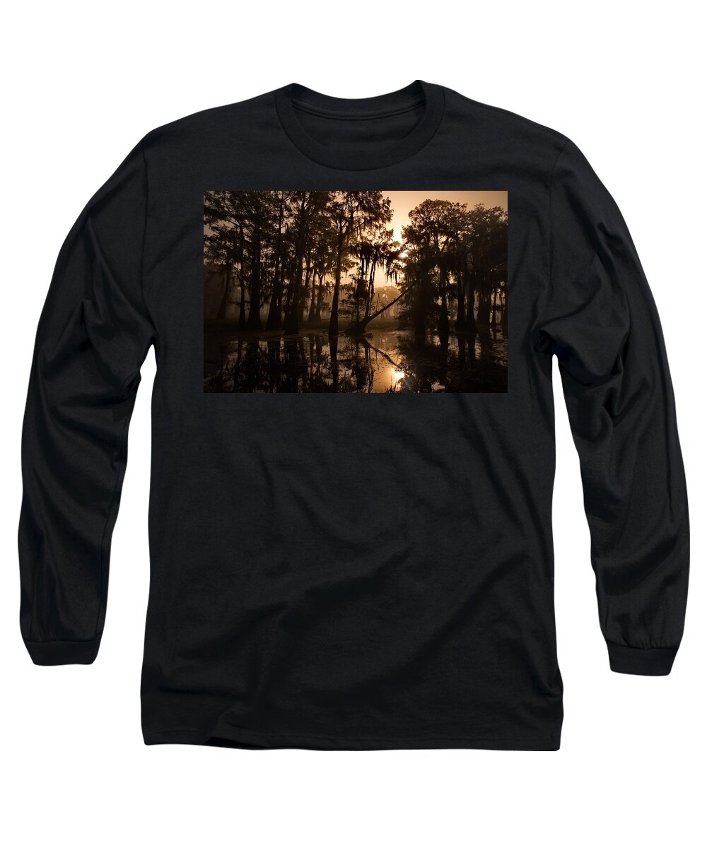 Louisiana Long Sleeve T-Shirt featuring the photograph Cypress Sunrise by Ron Weathers