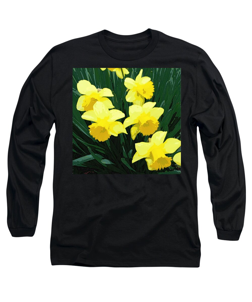 Daffodil Long Sleeve T-Shirt featuring the photograph Daffodil Song by Pamela Hyde Wilson