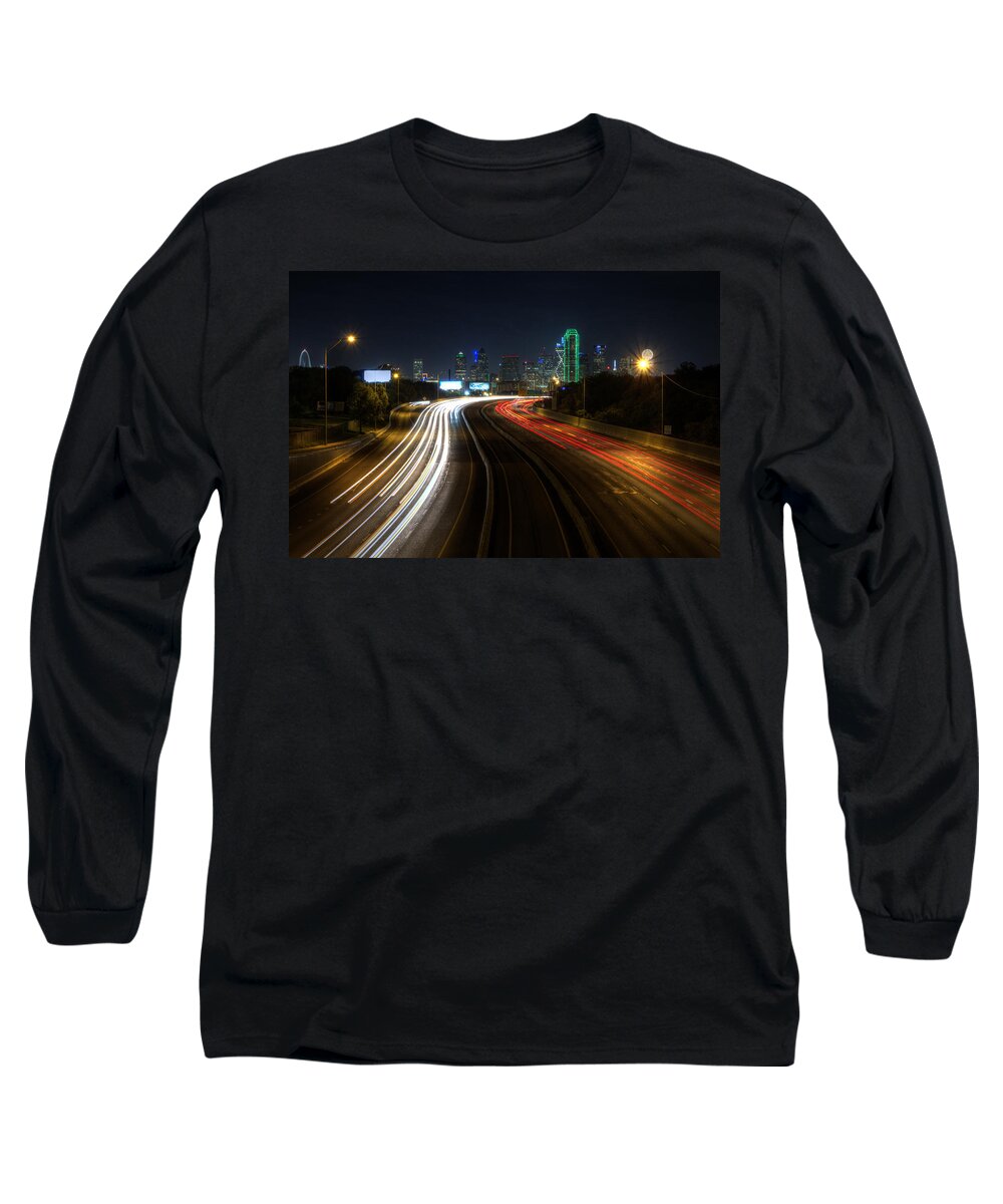 Dallas Long Sleeve T-Shirt featuring the photograph Dallas Night light by Jonathan Davison
