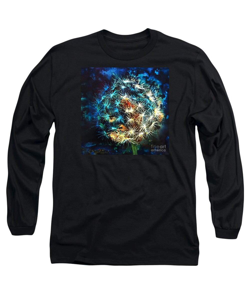 Paintings Long Sleeve T-Shirt featuring the painting Dandy Puff by Kathy Braud