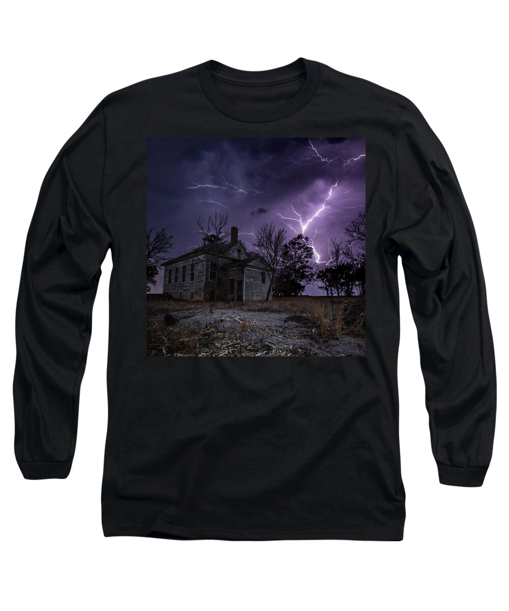Dark Place Long Sleeve T-Shirt featuring the photograph Dark Stormy Place by Aaron J Groen