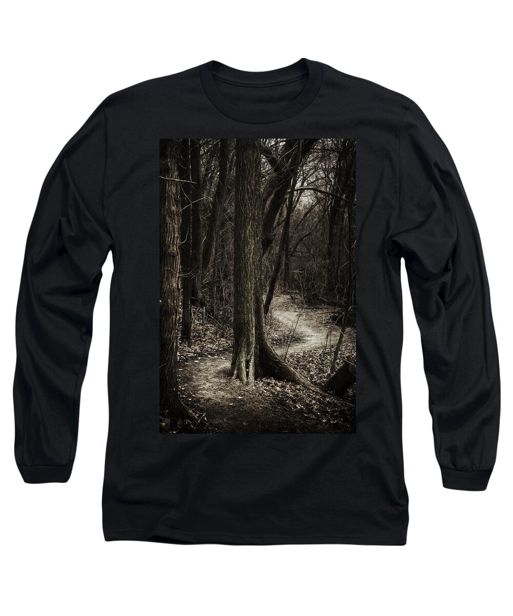 Path Long Sleeve T-Shirt featuring the photograph Dark Winding Path by Scott Norris
