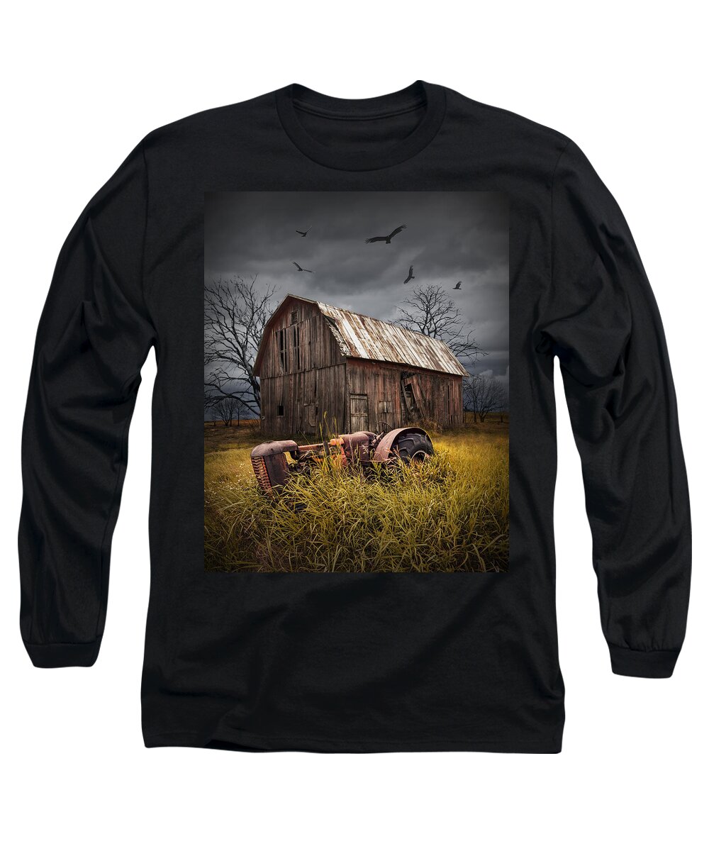 Art Long Sleeve T-Shirt featuring the photograph Death of a Small Midwest Farm by Randall Nyhof