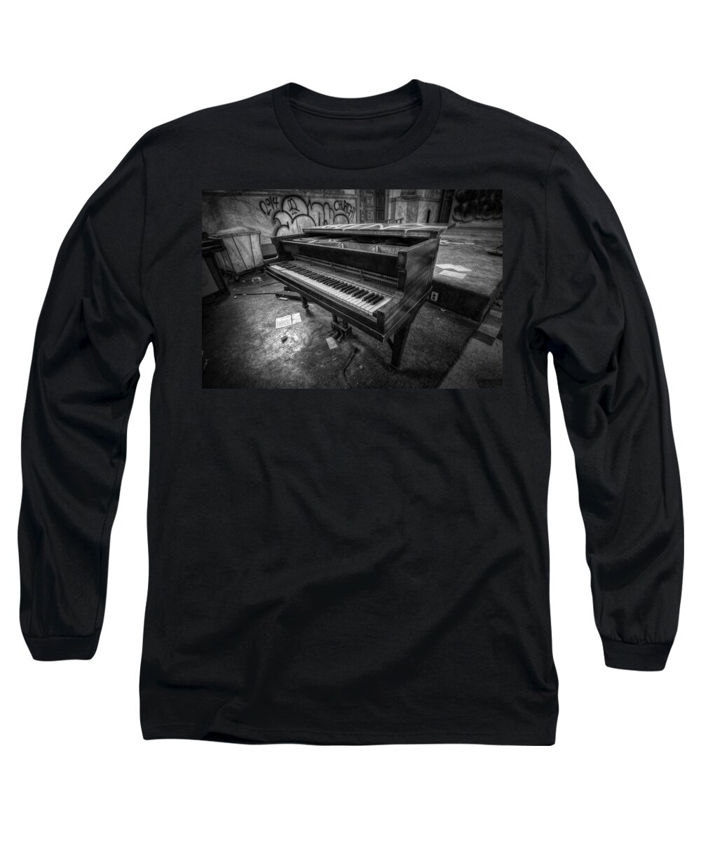 Piano Long Sleeve T-Shirt featuring the photograph Dirty tunes. by Rob Dietrich