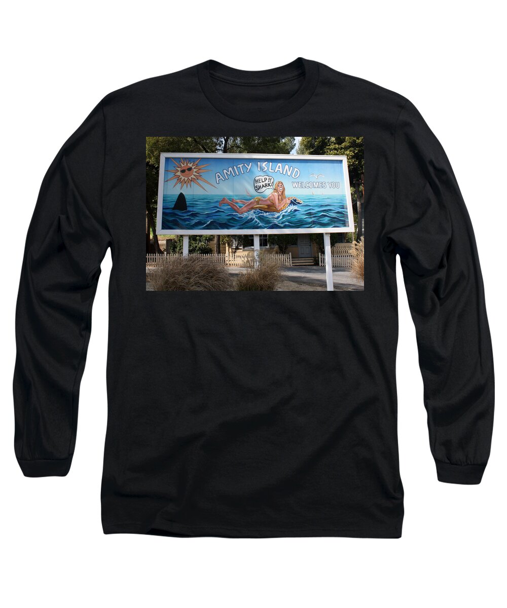 Universal Studios Hollywood Long Sleeve T-Shirt featuring the photograph Don't Go In The Water by David Nicholls