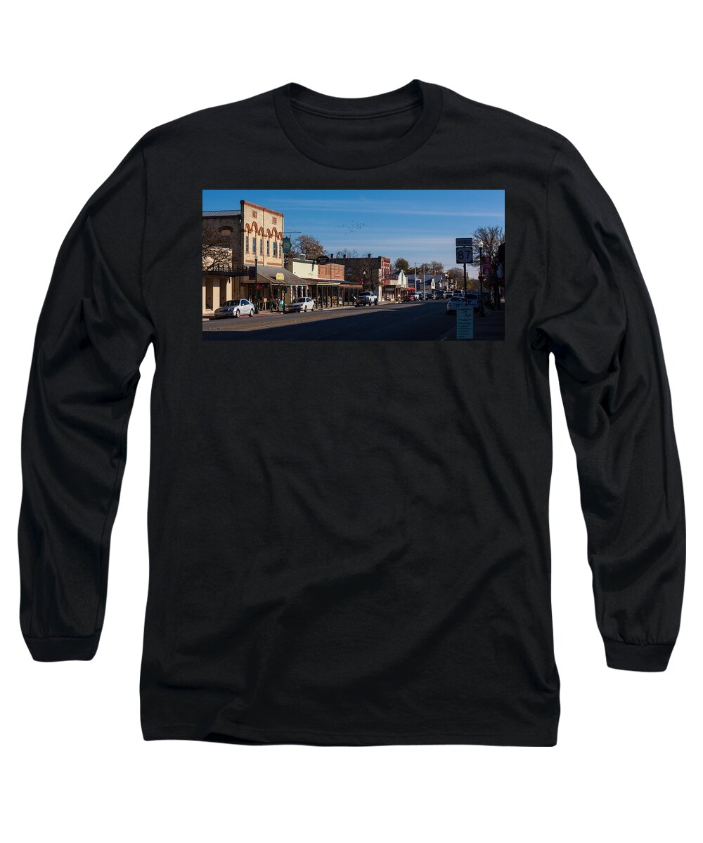 Boerne Long Sleeve T-Shirt featuring the photograph Downtown Boerne by Ed Gleichman
