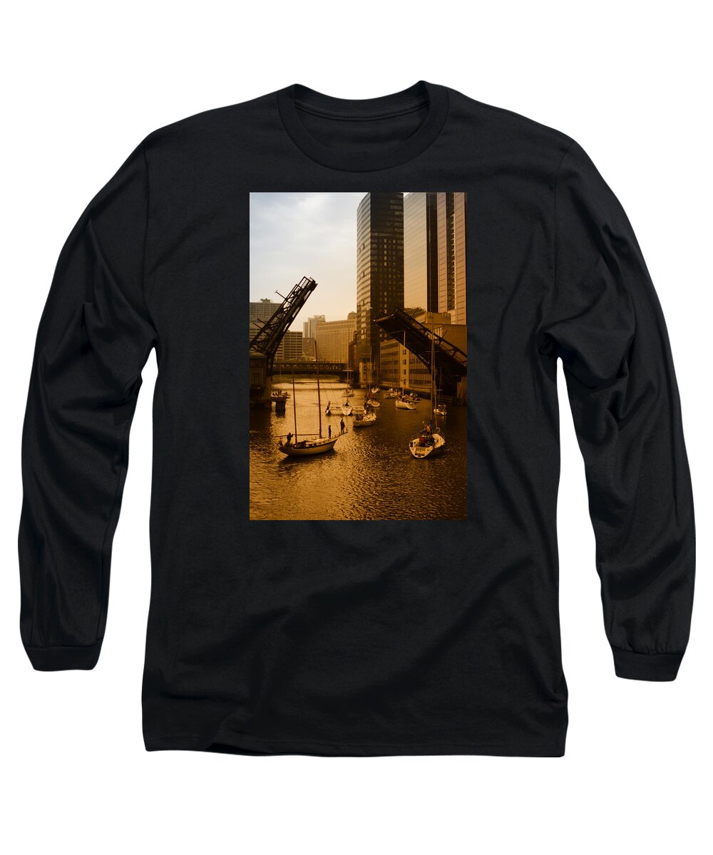 Miguel Long Sleeve T-Shirt featuring the photograph Downtown Chicago by Miguel Winterpacht