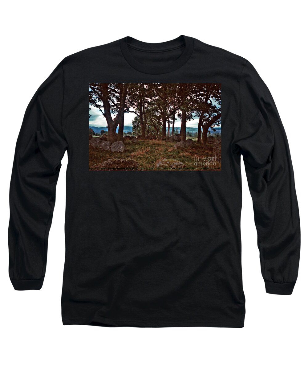 Stone Long Sleeve T-Shirt featuring the photograph Druid Circle Inverness Scotland by Pete Klinger