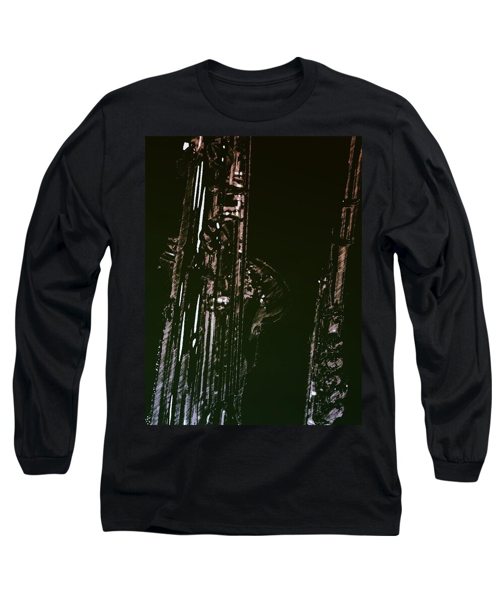 Sax Long Sleeve T-Shirt featuring the photograph Duet by Photographic Arts And Design Studio