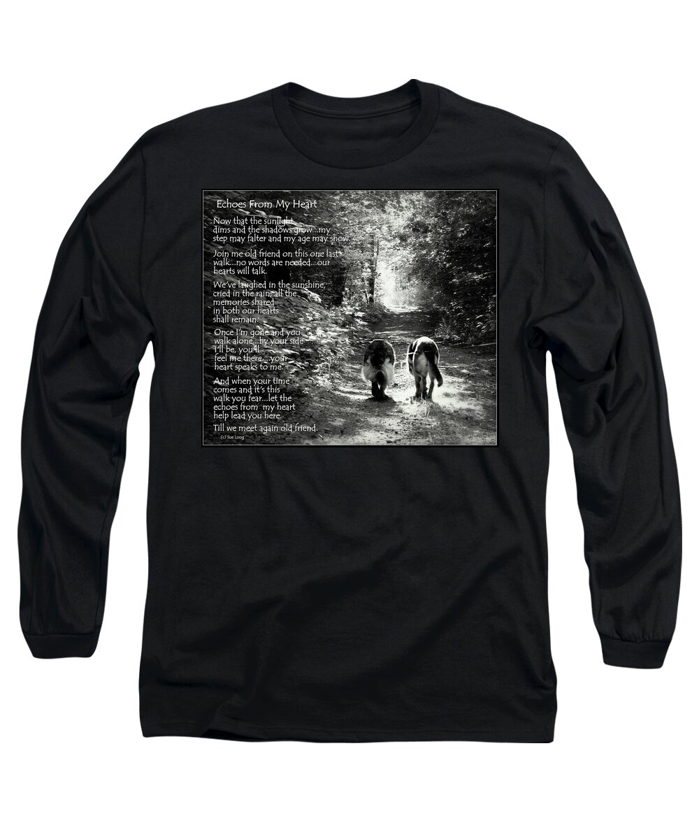 Animal Rescue Long Sleeve T-Shirt featuring the photograph Echos from my Heart by Sue Long