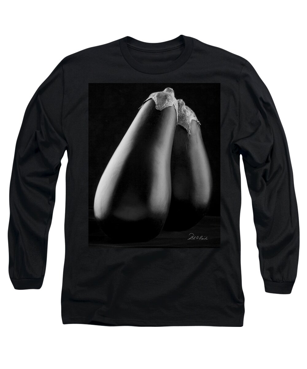 Black & White Long Sleeve T-Shirt featuring the photograph Egg Plant Duet by Frederic A Reinecke