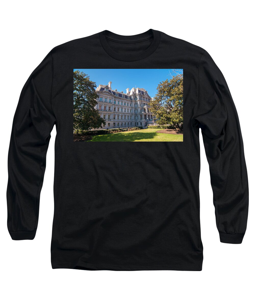 District Long Sleeve T-Shirt featuring the photograph Eisenhower Executive Office Building in Washington DC by Alex Grichenko