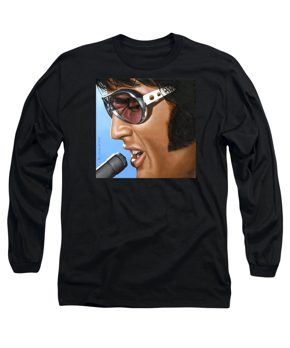 Elvis Long Sleeve T-Shirt featuring the painting Elvis 24 1970 by Rob De Vries