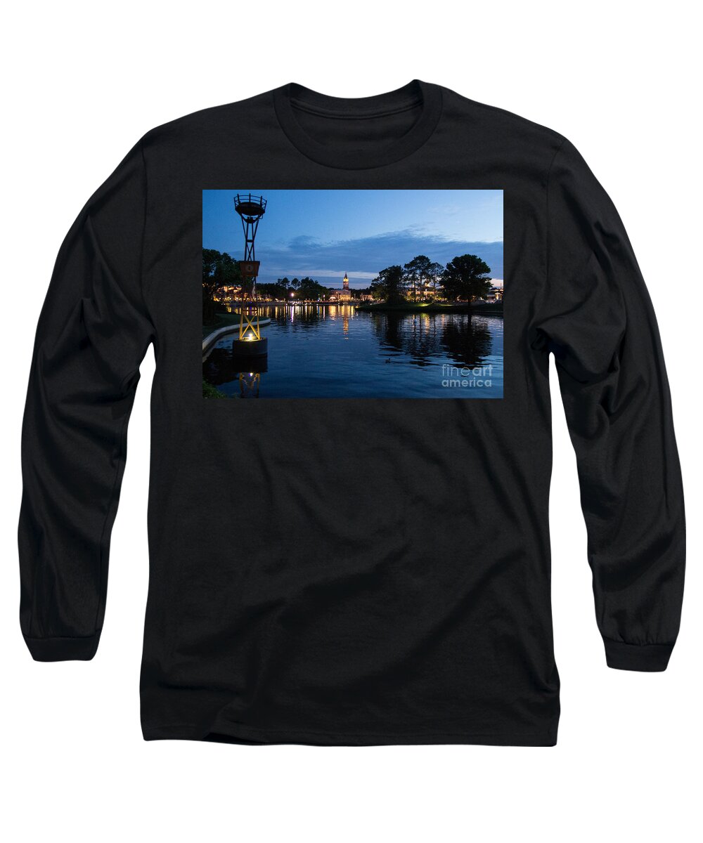 Epcot Long Sleeve T-Shirt featuring the photograph Epcot At Night by Suzanne Luft