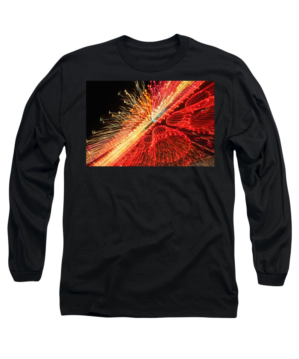 Neon Long Sleeve T-Shirt featuring the photograph Exploding Neon by Andrea Platt