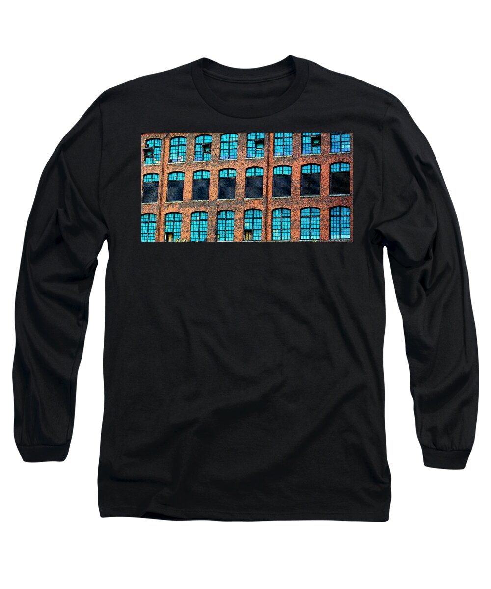 Fine Art Long Sleeve T-Shirt featuring the photograph Factory Windows by Rodney Lee Williams
