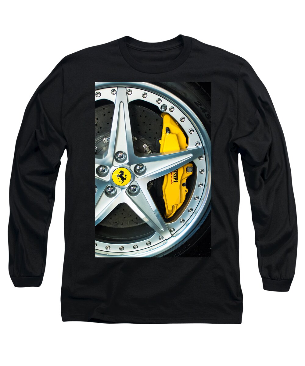 Ferrari Long Sleeve T-Shirt featuring the photograph Ferrari Wheel 3 by Jill Reger
