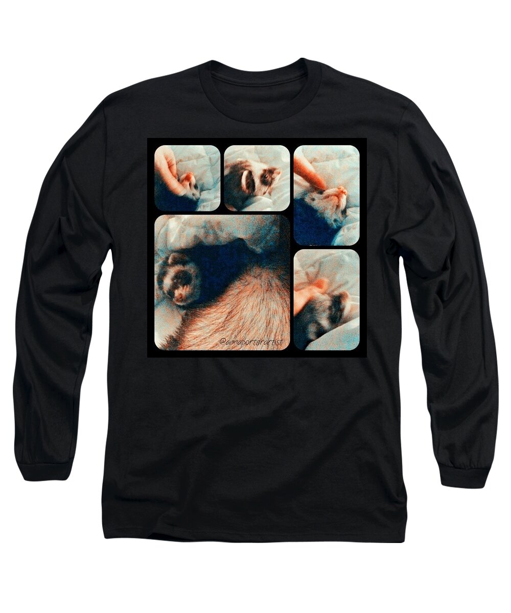 Hubpets Long Sleeve T-Shirt featuring the photograph Ferret Love - My Adorable Nicky by Anna Porter