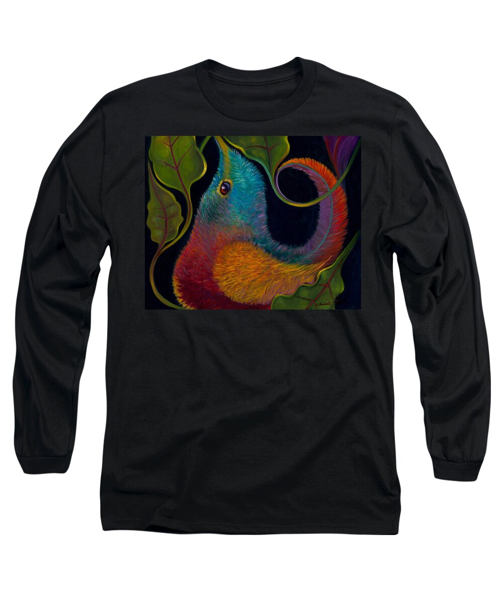 Bird Long Sleeve T-Shirt featuring the painting First Flight 3 by Claudia Goodell