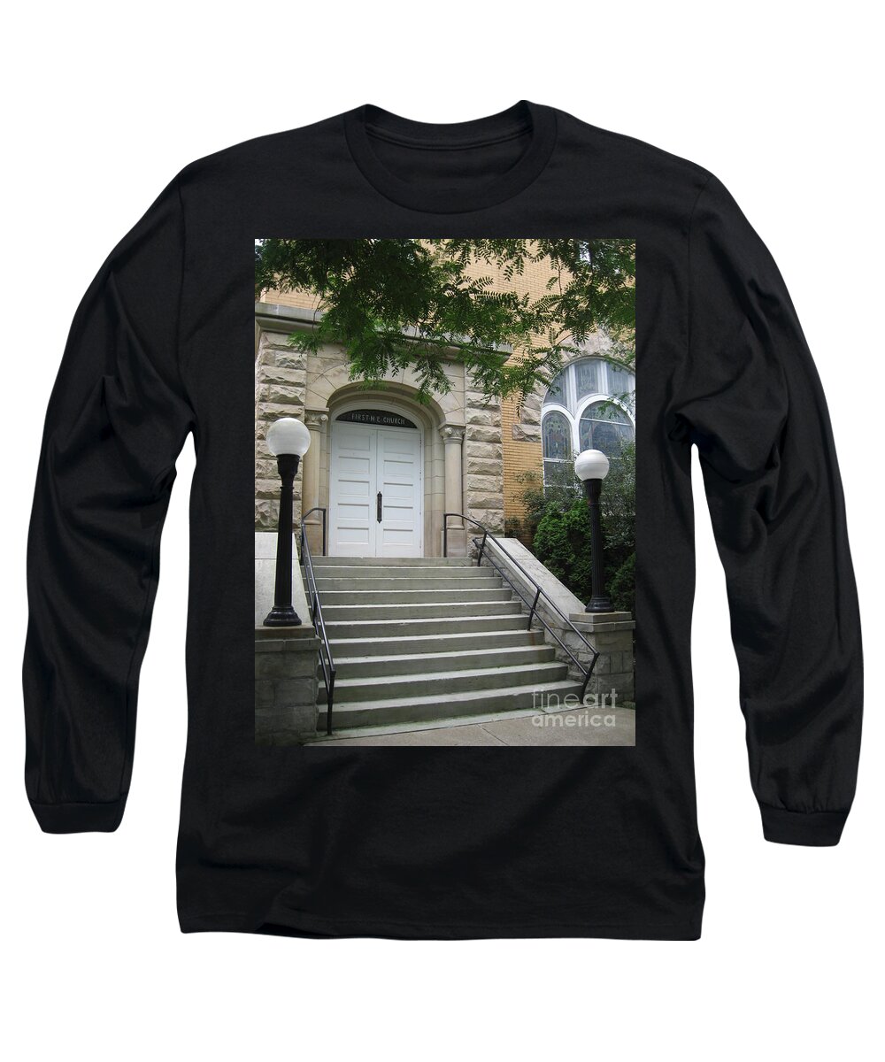  My Hometown Long Sleeve T-Shirt featuring the photograph First United Methodist Church Williamstown WV by Matthew Seufer