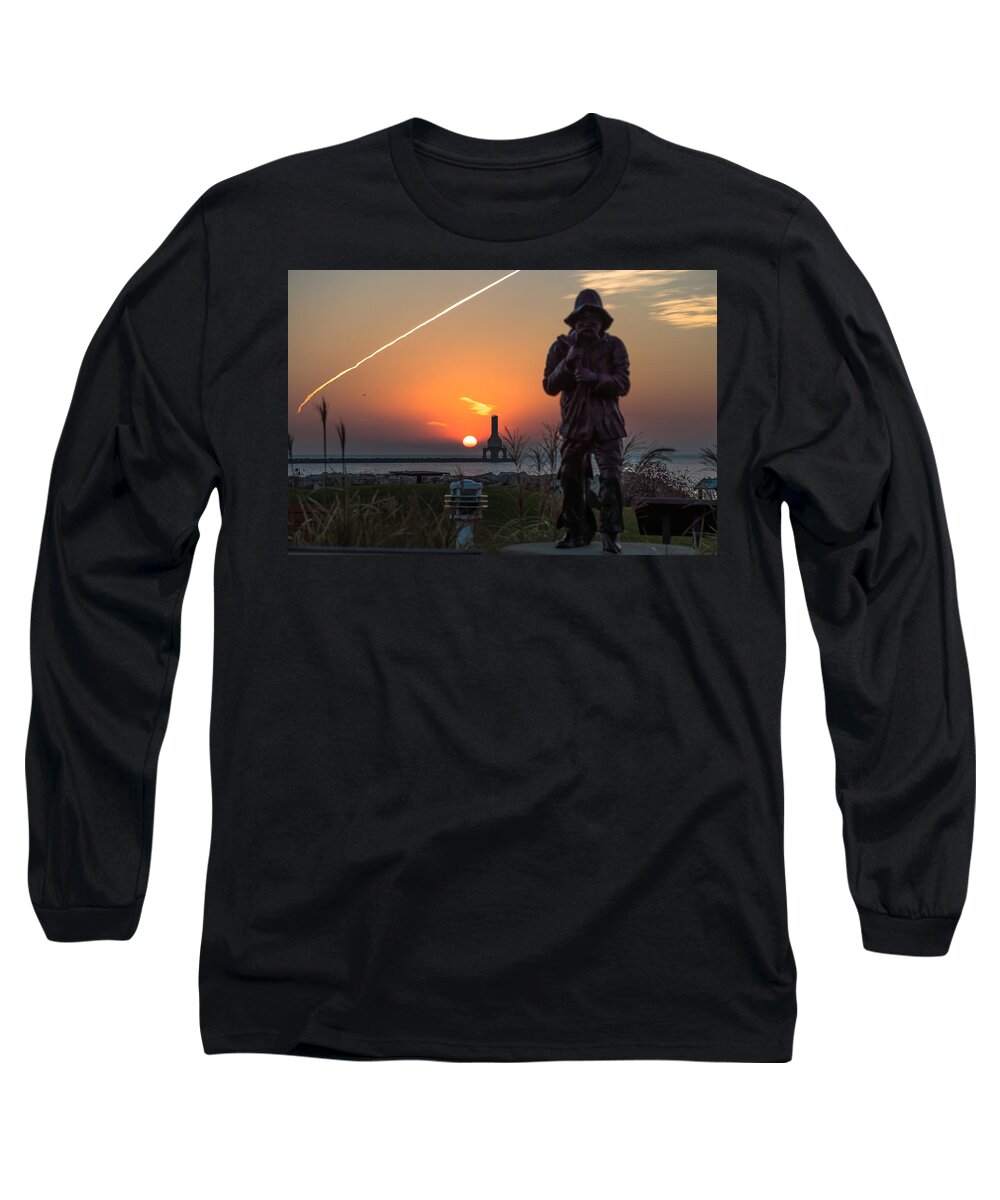 Fisherman Long Sleeve T-Shirt featuring the photograph Fisherman Sunrise by James Meyer