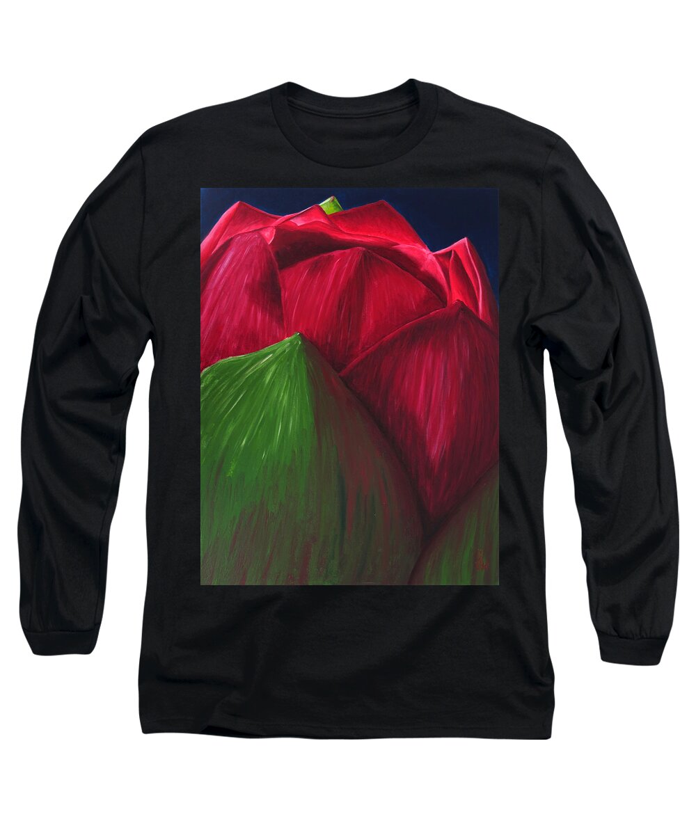 Flora Long Sleeve T-Shirt featuring the painting Flora Series-Number 7 by Jim Harper
