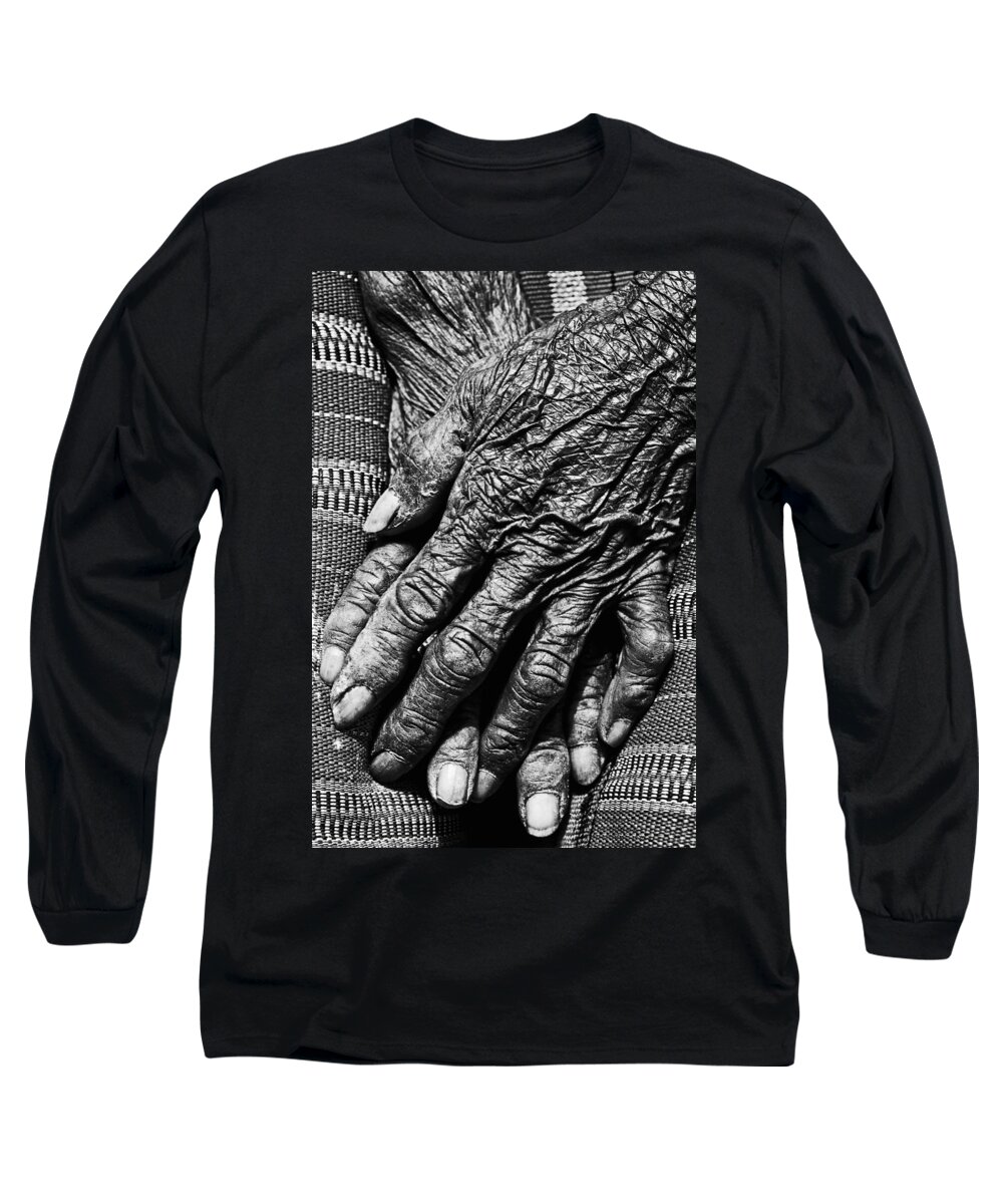 Hands Long Sleeve T-Shirt featuring the photograph Folded Hands 2 by Skip Nall