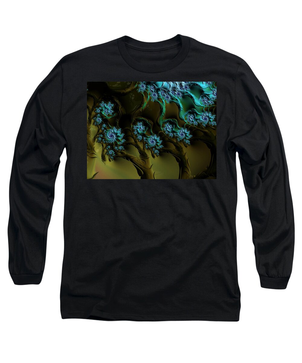 Fractal Long Sleeve T-Shirt featuring the digital art Fractal Forest by Gary Blackman
