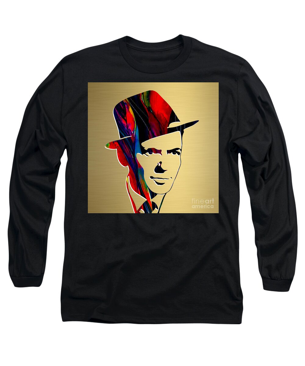 Frank Sinatra Art Long Sleeve T-Shirt featuring the mixed media Frank Sinatra Art #12 by Marvin Blaine