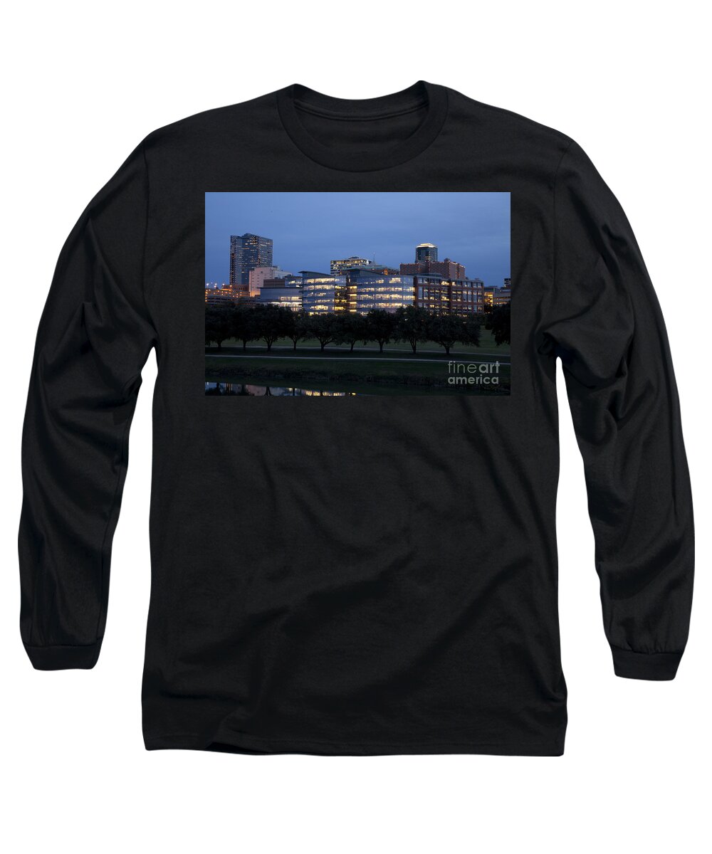 Pioneers Long Sleeve T-Shirt featuring the photograph Ft. Worth Texas Skyline by Greg Kopriva