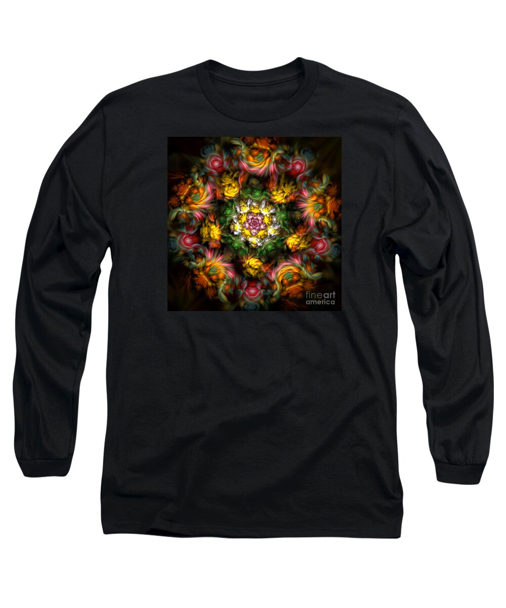 Mandala Long Sleeve T-Shirt featuring the digital art Garden of Dreams by Olga Hamilton