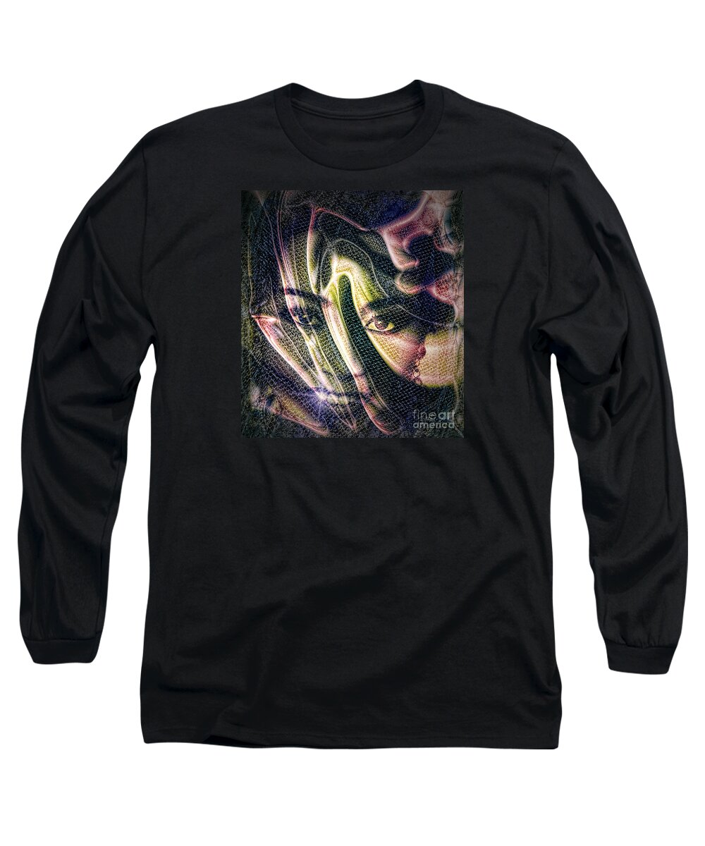 Abstract Long Sleeve T-Shirt featuring the digital art Girl of My Dreams by Ian Gledhill